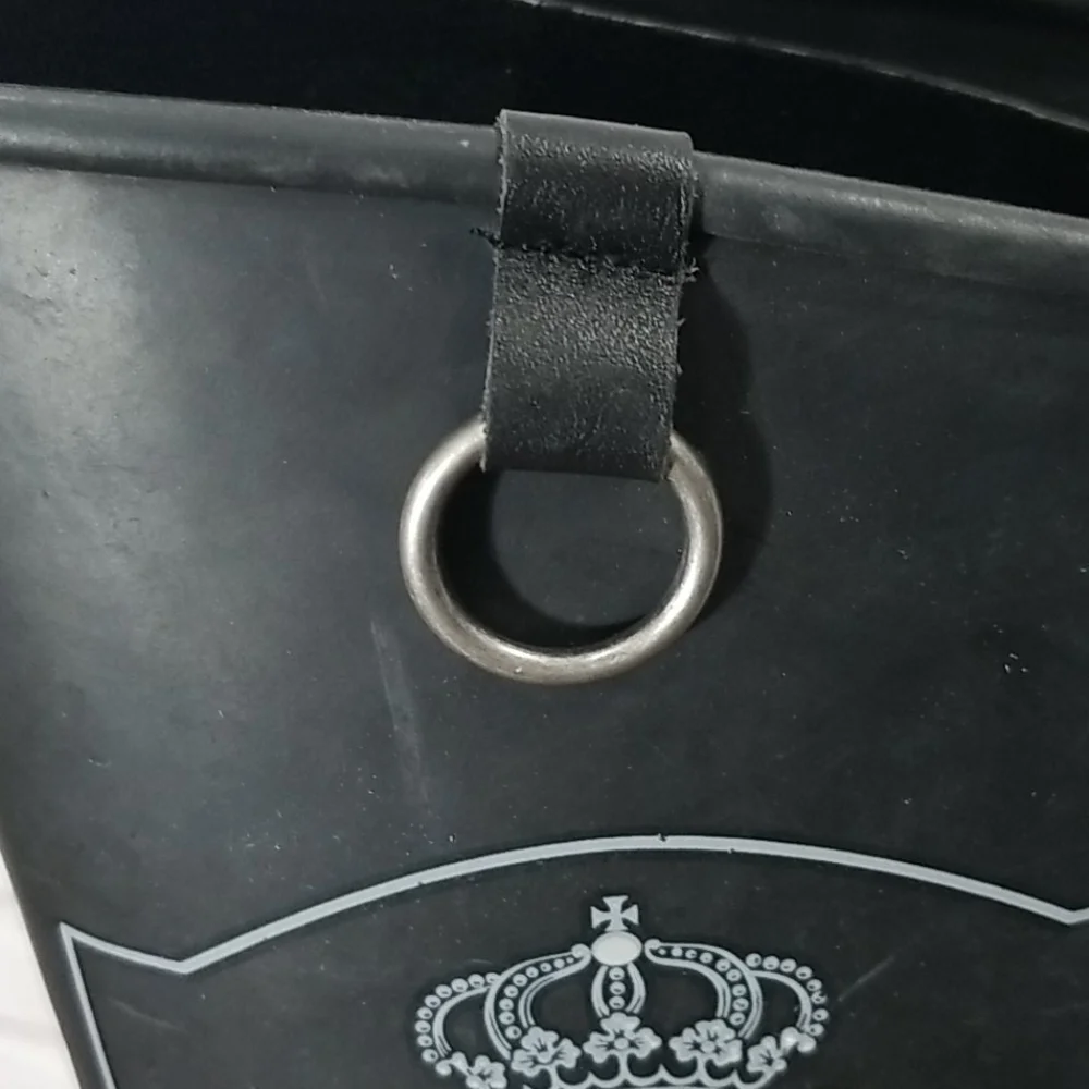 Juicy Couture Black Crest Rubber Tassel Riding Boots